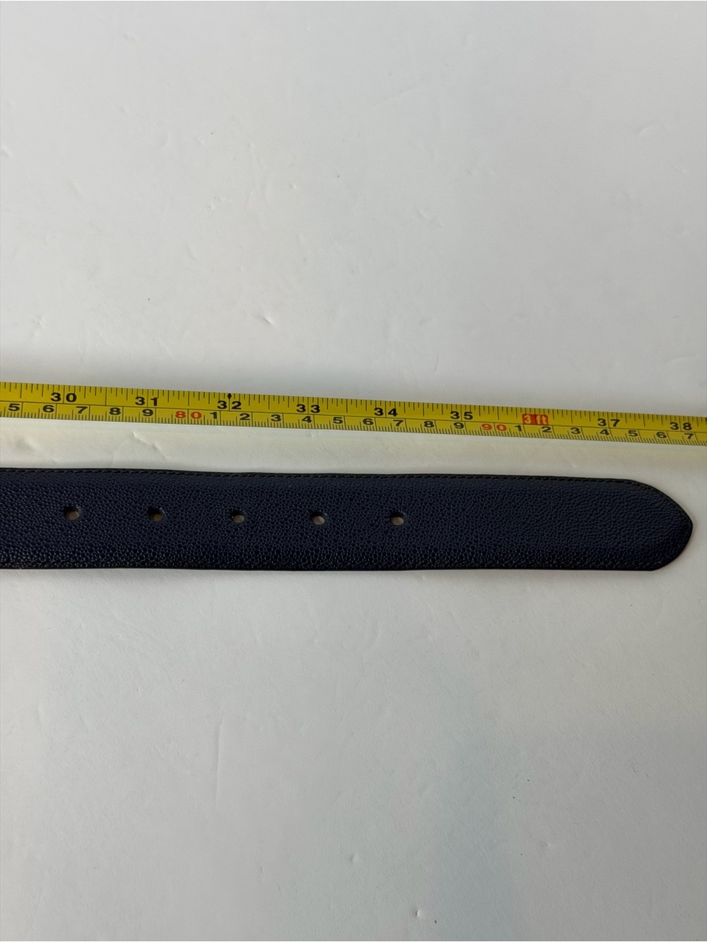 Ralph Lauren RLL  leather belt size S in navy blue gold-tone buckle - Picture 13 of 14